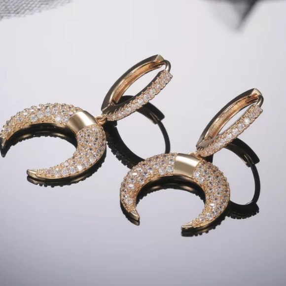 18K gold diamond drop earrings - Picture 6 of 8